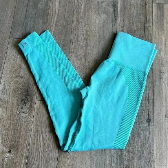 SET ACTIVE Teal High Rise Compression Leggings Size Small - Picture 1 of 4